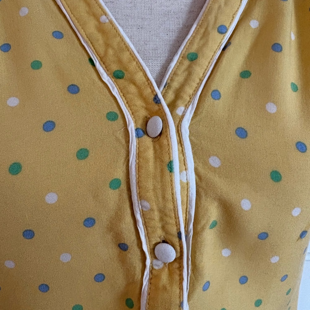 Modcloth Yellow Polka Dot Sleeveless Blouse - Picture 3 of 5
